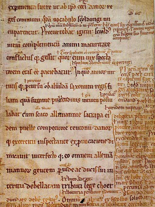 Parchment showing the first page of Gesta Danorum.
