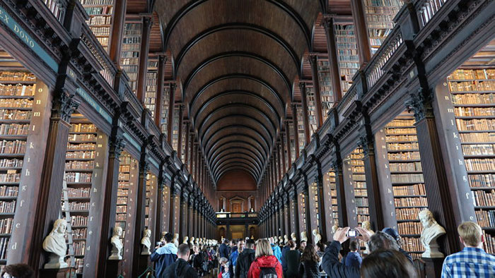 The grand room of the Trinity College Library, Dublin