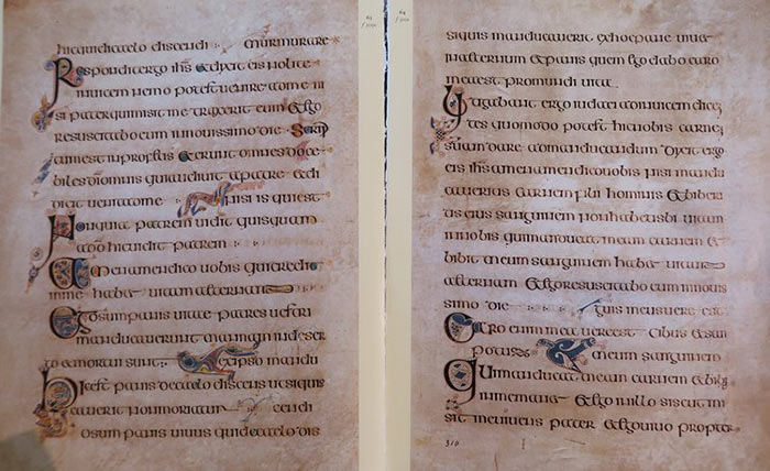 Pages from the Book of Kells, 9th century.