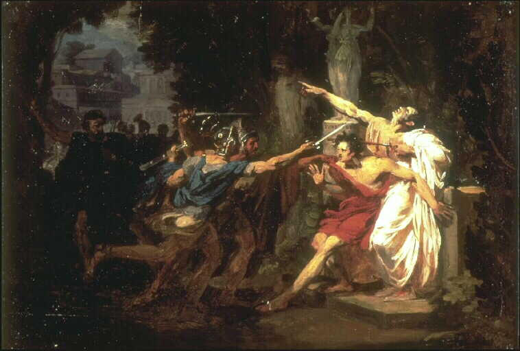 Painting by Félix Auvray showing the death of Gaius Gracchus.
